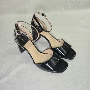 Alex Marie Ellisa Patent Ankle Strap Dress Black Sandals Size 8.5